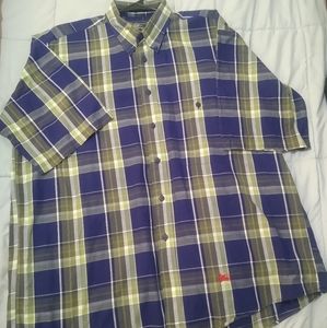 Burberrys MEN'S vintage signature check plaid button down shirt LARGE AUTHENTIC